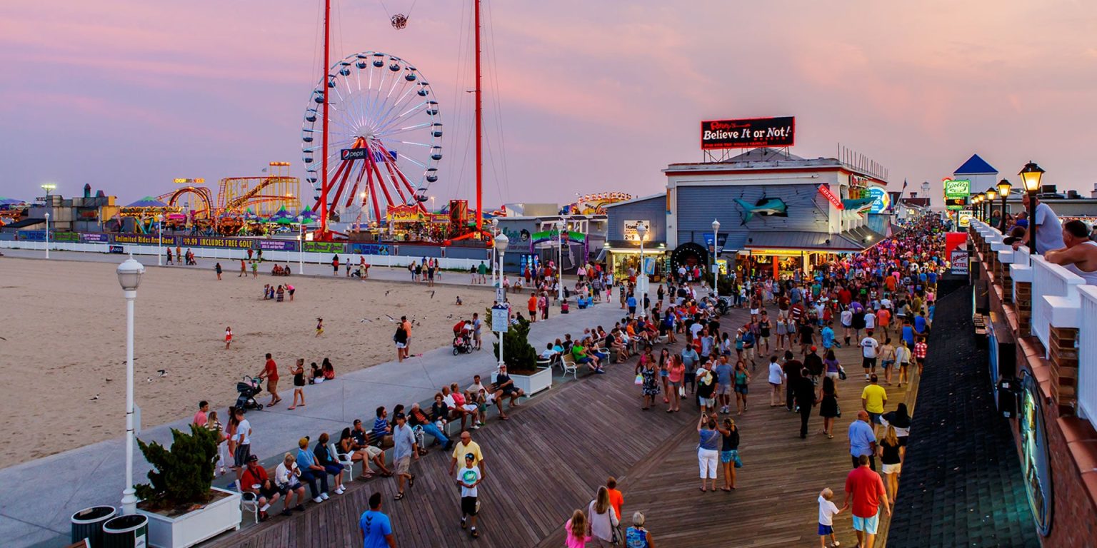 Photo of Ocean City Boardwalk as the sunsets